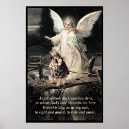 Póster Ángel, niños, puente, poema