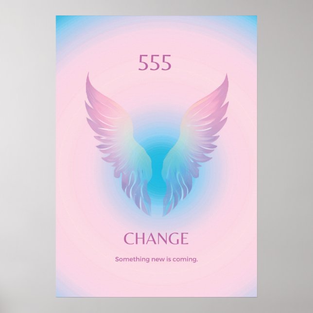 Póster Ángel Número Aura 555 Cambio (Frente)