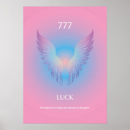 Póster Ángel Número Aura 777 Suerte