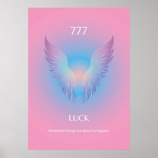 Póster Ángel Número Aura 777 Suerte