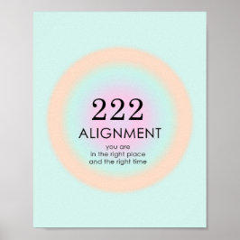 Póster Ángel Números Numerología 222 Alineación
