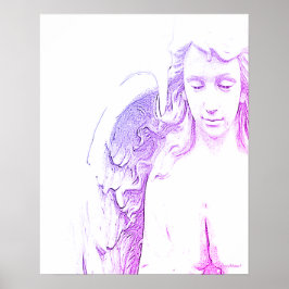 Póster Ángel Pink Purple Wings Ombre Wall Art Imprimir
