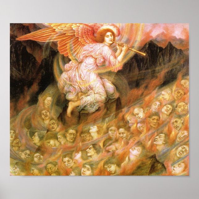 Póster Angel Piping a las almas en el infierno (Frente)