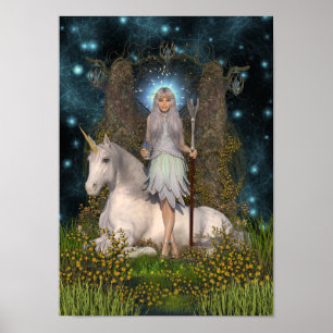 Póster Angel Princess & Unicorn