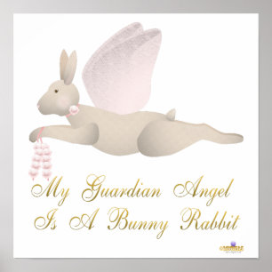 Póster Ángel Rabbit Tan Rosa Rosa Rosa Rosa Rosa Guardian