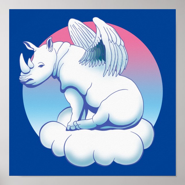 Póster Ángel Rinoceronte - Conciencia sobre la conservaci (Frente)