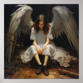 Póster Angel Sitting on Ground - Poster Serene