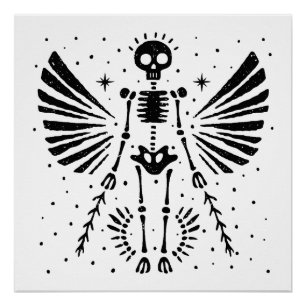 Póster Angel skeleton Navidades góticos