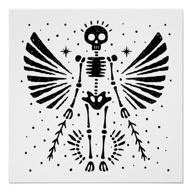 Póster Angel skeleton Navidades góticos (Anverso)