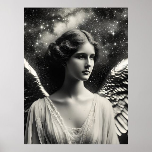 Póster Angel Stars Black and White (Frente)