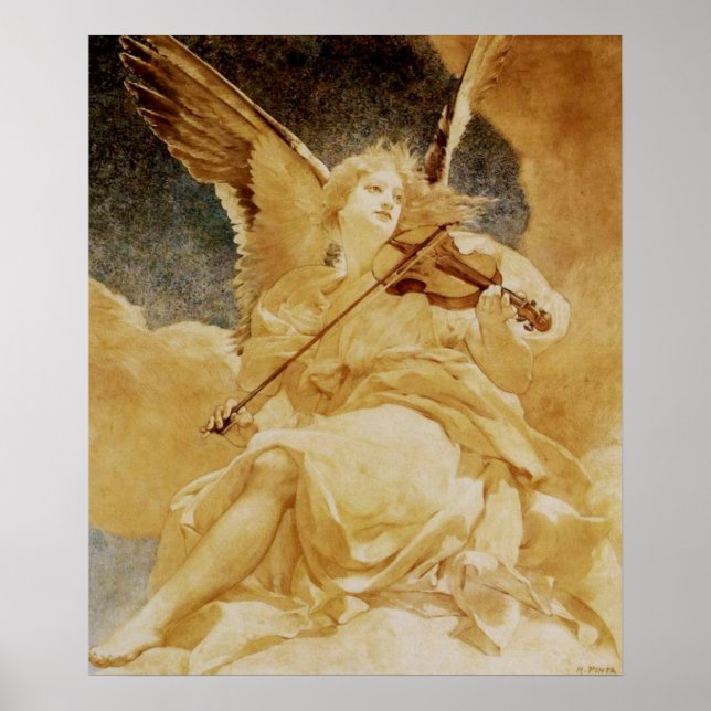 Póster ángel violinista de Henri Pinta (Frente)