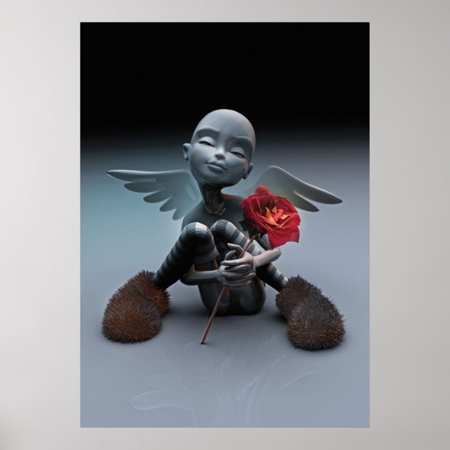 Póster ángel y rosa (Frente)