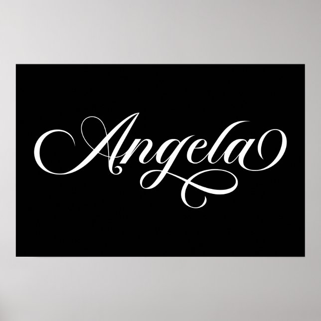 Póster Ángela elegante en blanco y negro (Frente)