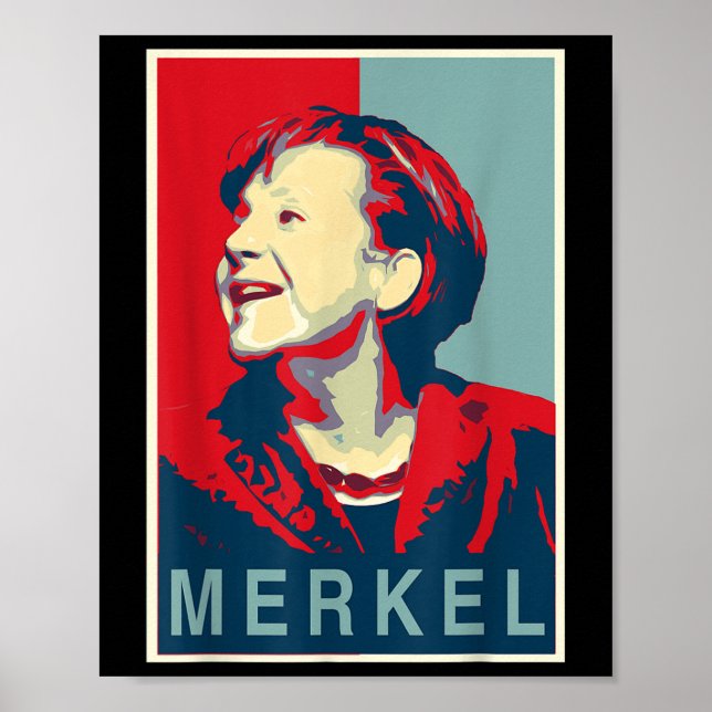 Póster Angela Merkel - Estilo Obama (Frente)