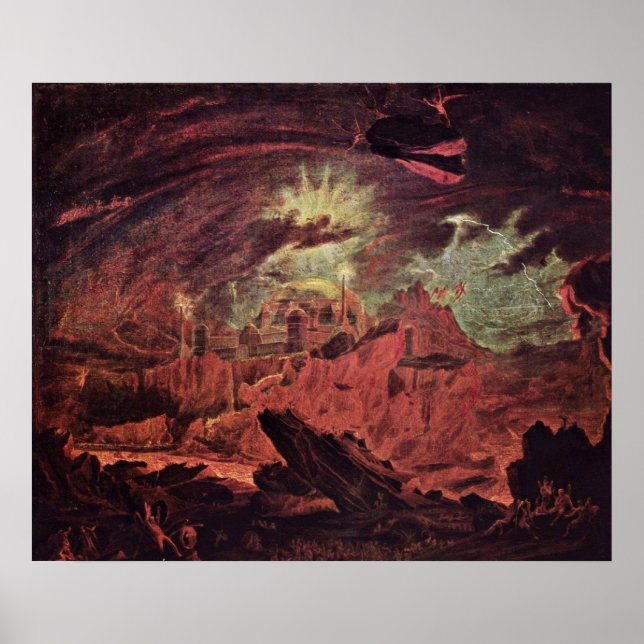 Póster Ángeles caídos en el infierno por John Martin (Frente)