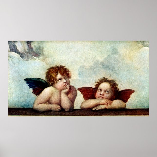 Póster Ángeles de la Madonna del Sisteno (Frente)
