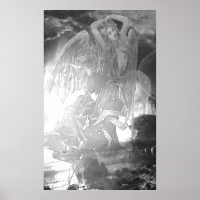 Póster Ángeles en blanco y negro (Frente)