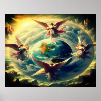 Póster Ángeles en las Cuatro Esquinas de la Tierra en una