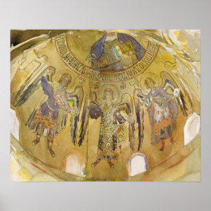 Póster Ángeles, mosaico, capilla palatina, Palermo