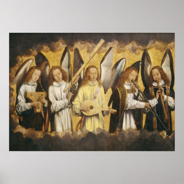 Póster ángeles músicos por Hans Memling | panel izquierdo (Frente)