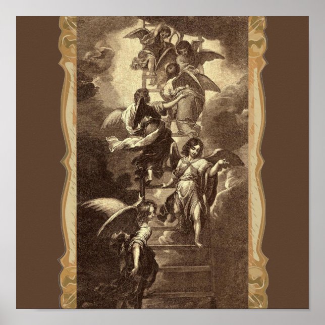 Póster Ángeles Sobre Una Escala Celestial (Frente)