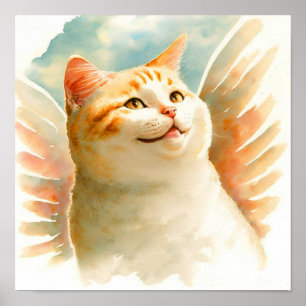 Póster Angelica, la Poster del gato Angel Heavenly