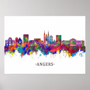Póster Angers France Skyline