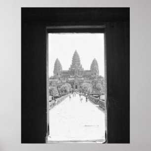 Póster Angkor Cambodia, Angkor Wat Doorway View