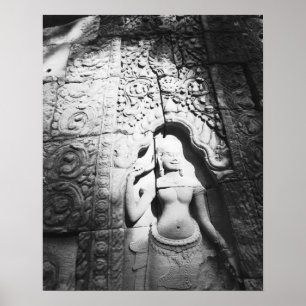 Póster Angkor Camboya, Apsara Talla El Bayon