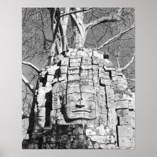 Póster Angkor Camboya, Cabeza Templo Ta Som