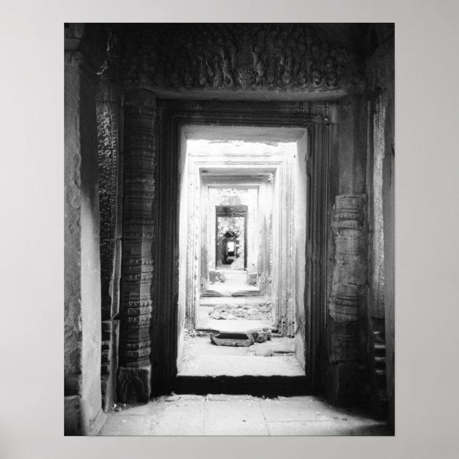 Póster Angkor Camboya, puertas Preah Khan 2 (Frente)
