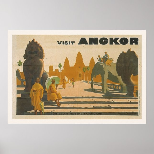 Póster Angkor Wat Cambodia Viaje impreso en Camboya (Frente)