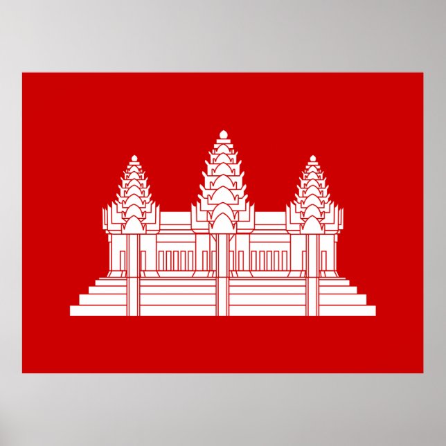 Póster Angkor Wat Camboyan / Bandera Jemer (Frente)