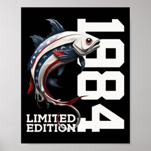 Póster Angler 41st Birthday Fishing Limited Edition 1984