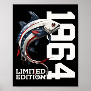 Póster Angler 61st Birthday Fishing Limited Edition 1964