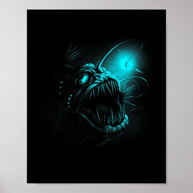 Póster Anglerfish Deep Sea Creatures Angler Fish Ocean Se (Frente)