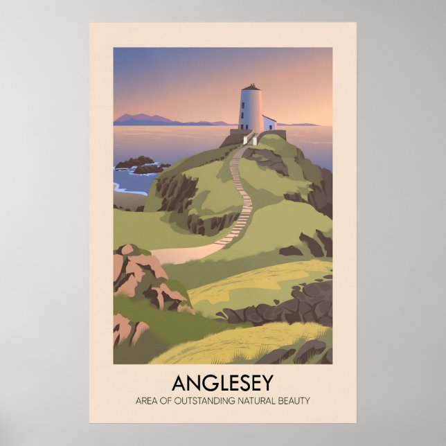 Póster Anglesey AONB Travel Poster (Frente)