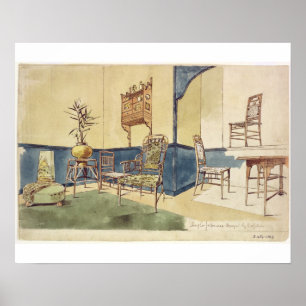 Póster Anglo Japanese style furniture designs by Edward W