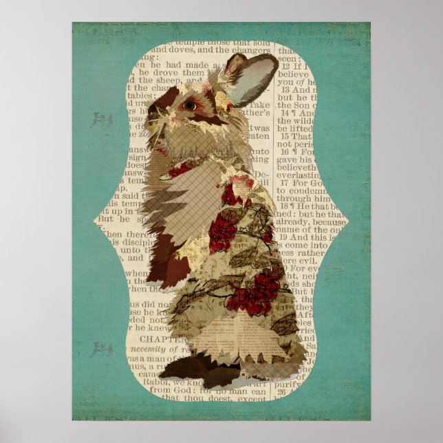 Póster ANGORA RABBIT RETRO Art (Frente)