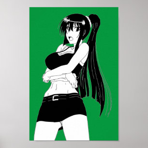 Póster Angry Anime Chica Poster