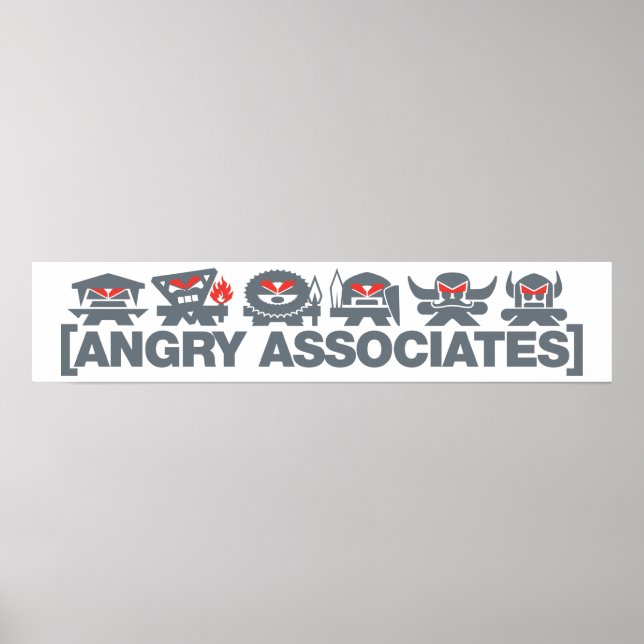 Póster Angry Associates Crew - grey on light (Frente)