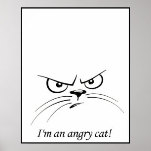 Póster Angry Cat Poster For Gifts & Other Occasions