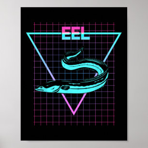 Póster Anguila Estética Estilo Retro Pesca de Anguilas
