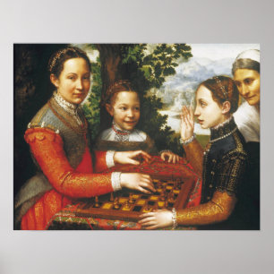 Póster Anguissola - Hermanas del artista jugando al ajedr
