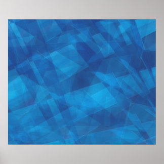 Póster Ángulos azules Resumen Prin de tela de imitación c