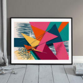 Póster Ángulos dinámicos y ráfaga de color