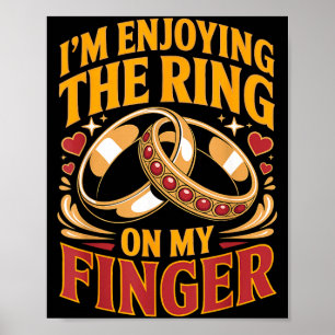 Póster Anillo en el dedo prometida esposa marido comprome