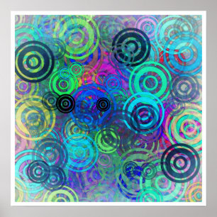 Póster Anillos coloridos abstractos