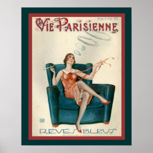 Póster "Anillos de humo" de París Art Deco de 1929 Imprim