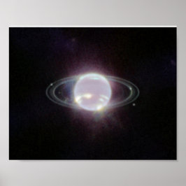 Póster Anillos JWST del planeta Neptuno